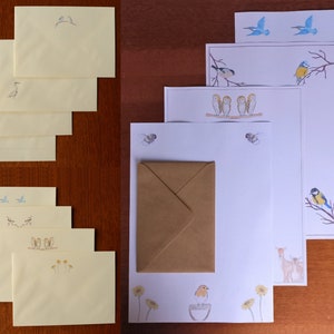 A4-brievenset Ongevoerd, gelinieerd briefpapier en envelop Optie VK cadeau Natuur Pennenvriendje Briefpapier Papier Geïllustreerd Design Mix