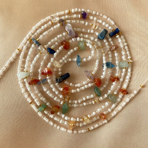 Carnelian and Unakite Crystal Waist Bead Waist Chain Chakra Etsy