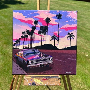 California dreaming | 10&quot;x10&quot; | California art | Original acrylic painting | Colorful wall art