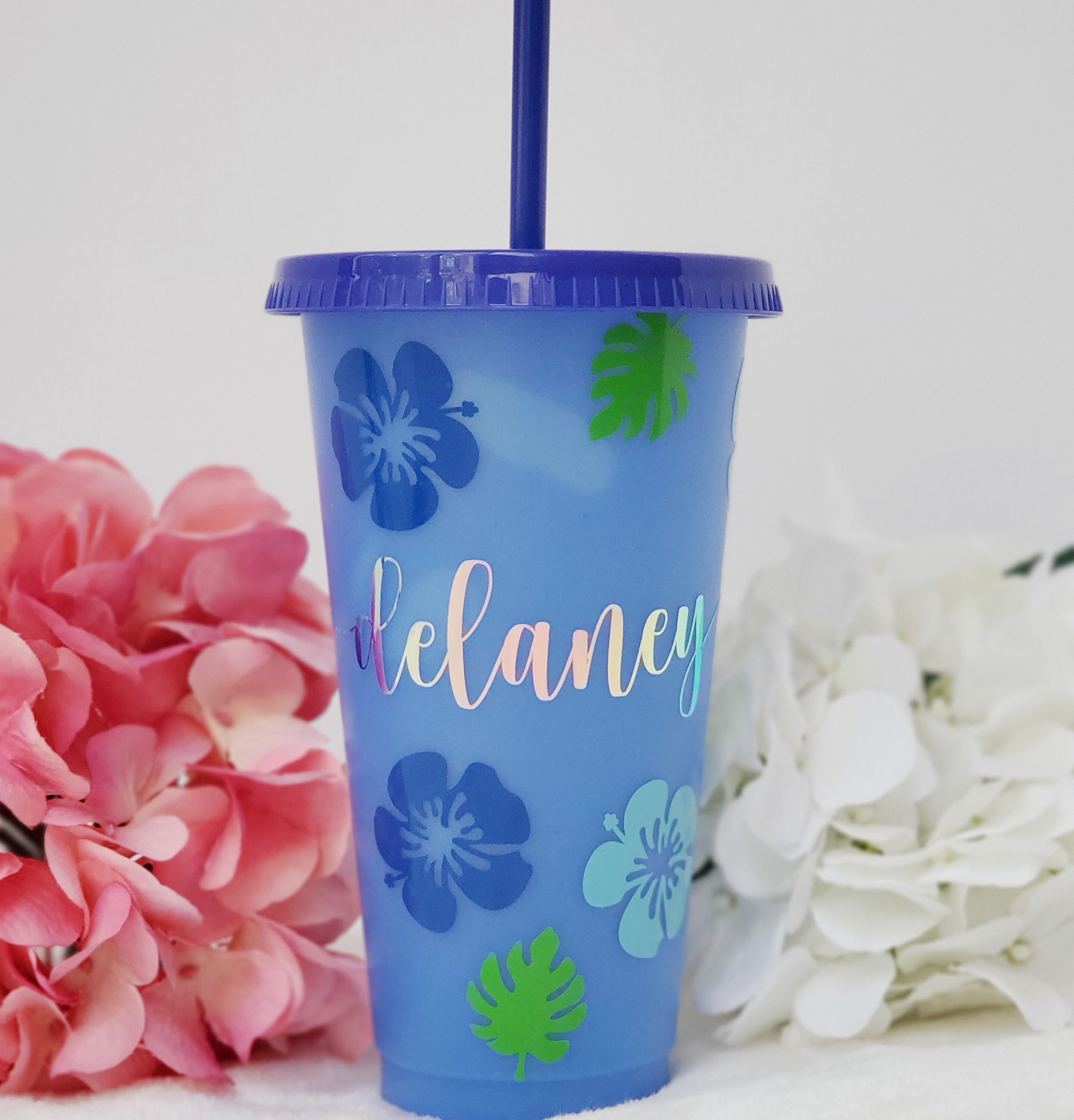 Personalized Hawaiian Color Changing Cup 24oz Personalized Etsy New
