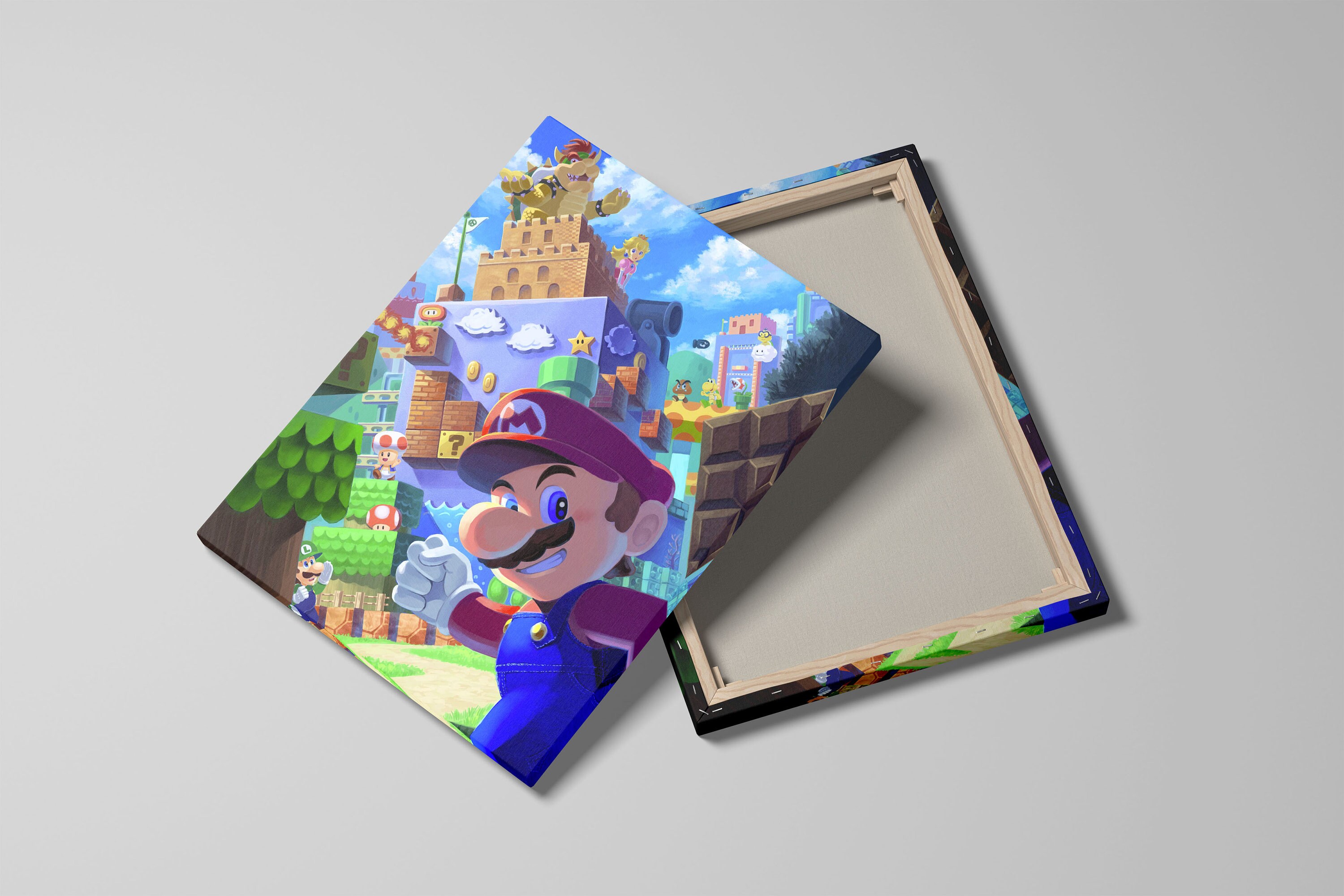 Super Mario Canvas Wall Art Mario Poster Mario Print Etsy