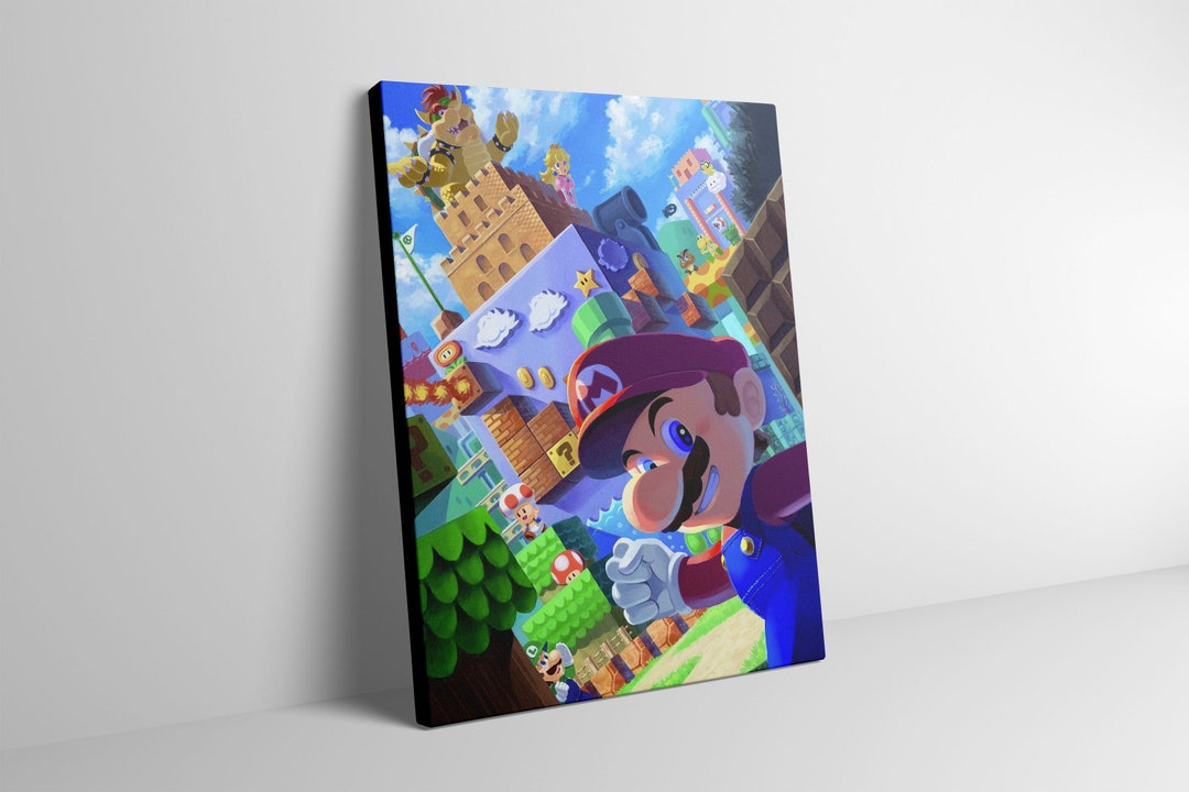 Super Mario Canvas Wall Art Mario Poster Mario Print Etsy