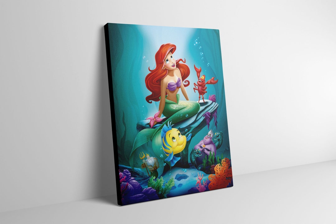 Little Mermaid Canvas Wall Art Ariel Poster Mermaid Print Etsy