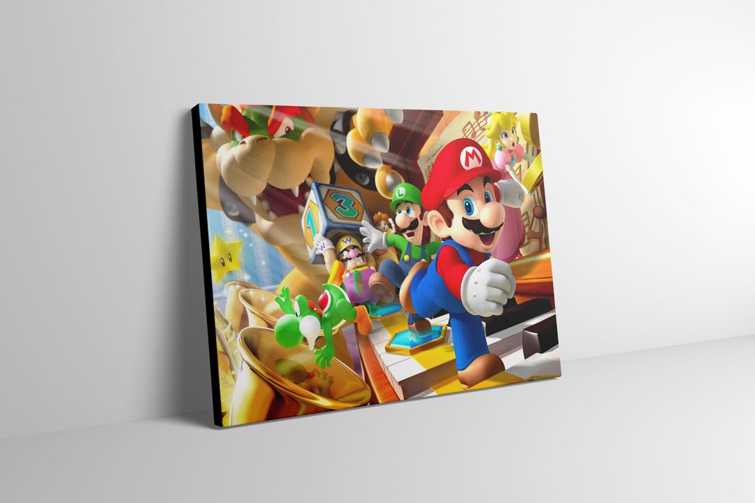 Super Mario Canvas Print Super Mario Wall Art Super Mario Etsy
