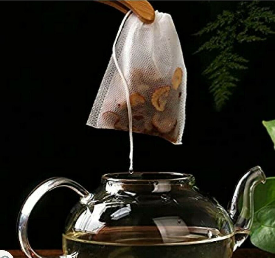 100 Disposable Tea Filter Bags Empty Cotton Drawstring Seal Etsy