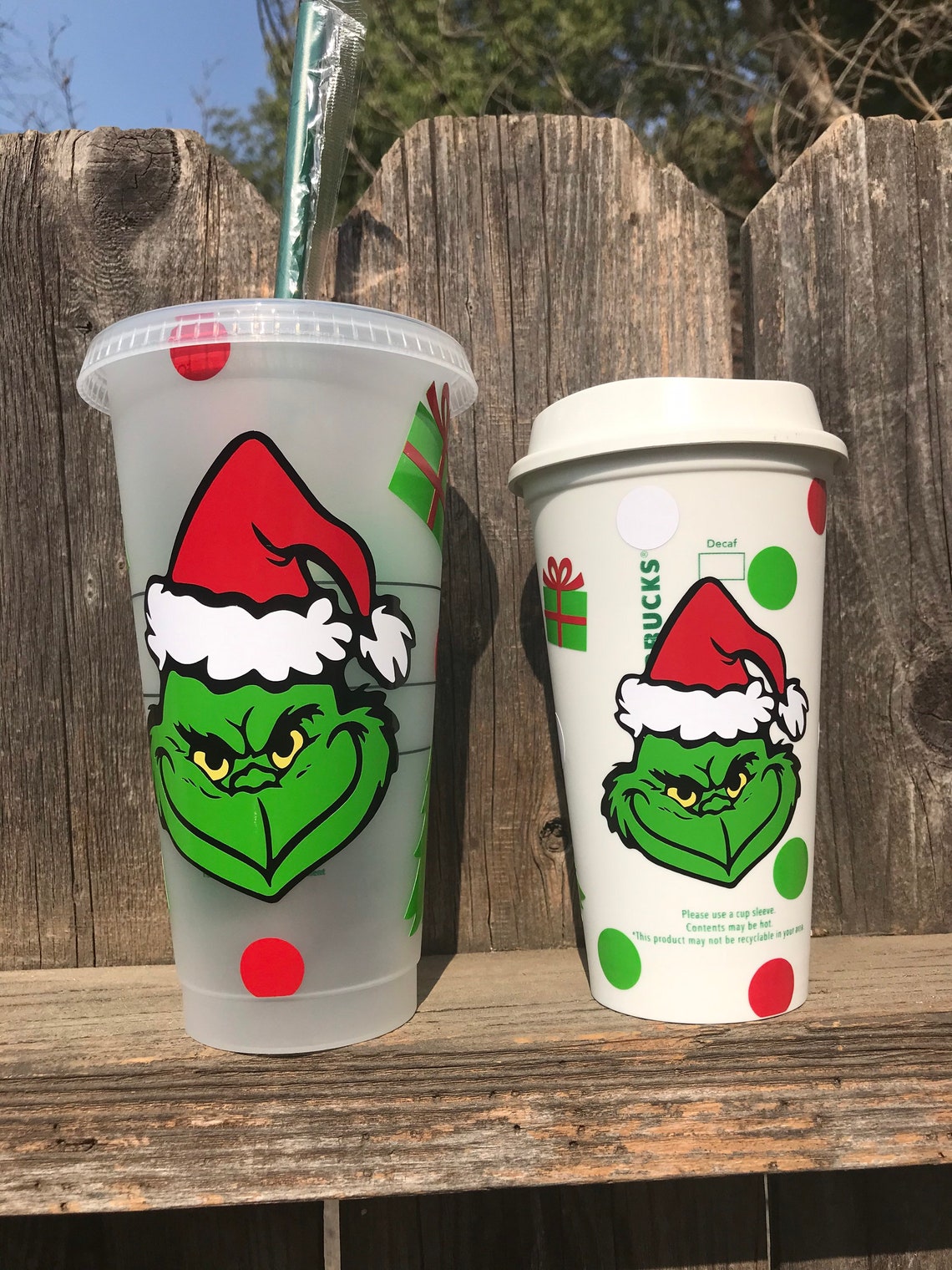 Grinch Fuel Starbucks Authentic Cup Christmas Theme Green Etsy