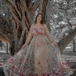 PREORDER - Arabella - boho floral dress - maternity dress - elopement gown - photoshoot dress
