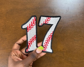 Embroidered Baseball Number Iron On Patch