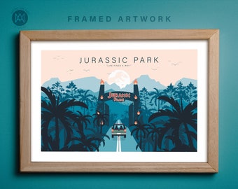 Jurassic Park Minimalist Movie Poster: Home Decor Wall Art