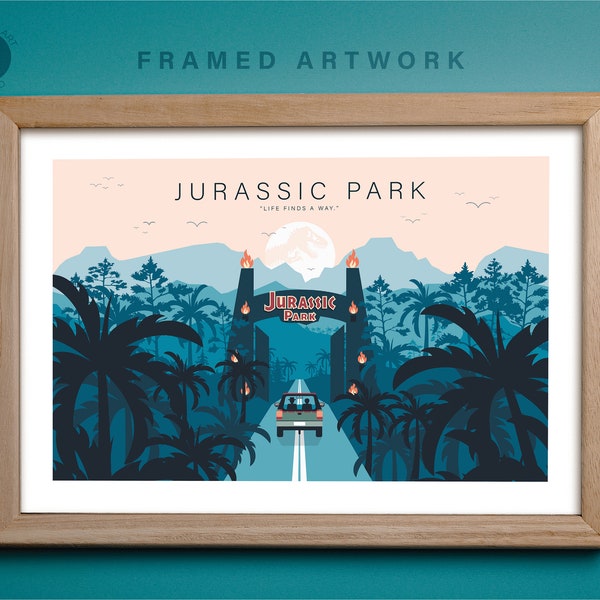 Affiche du film Jurassic Park | Affiche minimaliste | Décoration intérieure | Affiche de film | Art mural