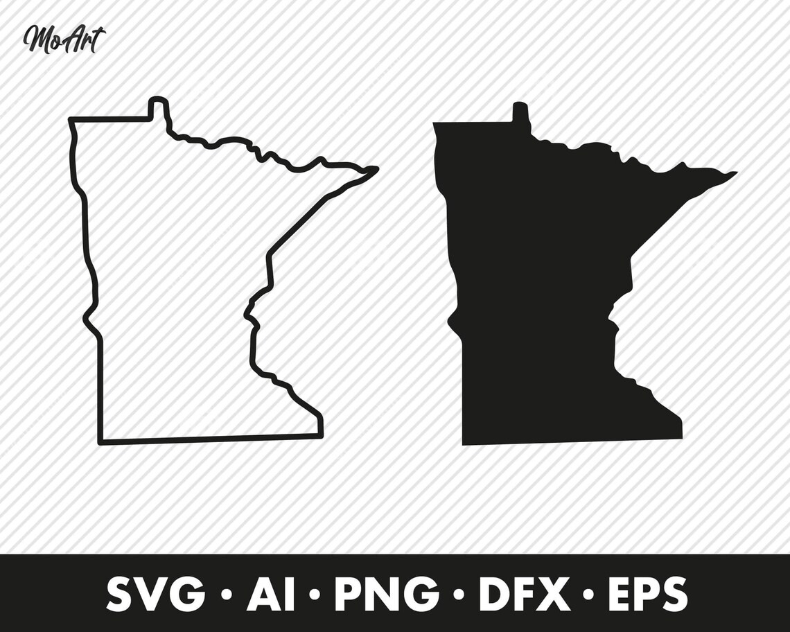 Minnesota SVG State Shape Outline | Etsy
