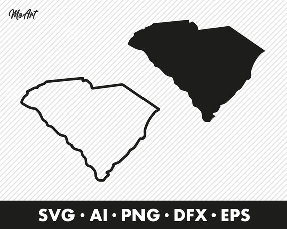 South Carolina SVG State Shape Outline | Etsy