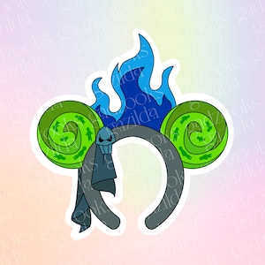 Magic Movie, Hercules Sticker, Hades Flame Death River Headband, Hand-Drawn, Waterproof, Unique, Nostalgic, Stocking Stuffer, Gift