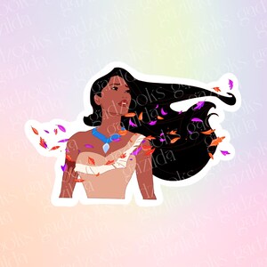 Pocahontas Sticker, Colors of the Wind, Hand-Drawn Waterproof Vinyl Sticker