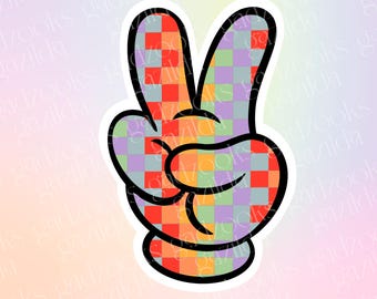 Mickey & Friends Sticker, Mickey Glove Peace, Hand-Drawn Water Resistant Vinyl Sticker