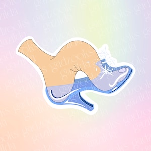 Magic Movie, Cinderella Sticker, Glass Slipper Big Foot Sister, Hand-Drawn, Waterproof, Unique, Nostalgic, Stocking Stuffer, Gift