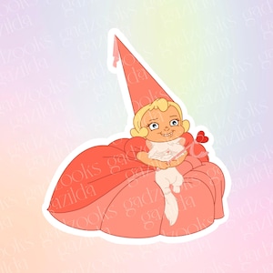 Princess & the Frog Sticker, Princess Charlotte Kitty, Hand-Drawn Waterproof Vinyl Sticker