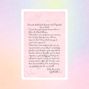 Wicked Sticker, Galinda’s Letter Home to Parents, Hand-Drawn, Waterproof, Unique, Nostalgic, Stocking Stuffer, Gift
