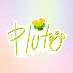 Mickey & Friends Sticker, Autograph Pluto, Hand-Drawn Waterproof Vinyl Sticker