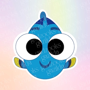Magical Movie, Finding Nemo Sticker, Dory Forgetful Fish Emoji, Hand-Drawn, Waterproof, Unique, Nostalgic, Stocking Stuffer, Gift