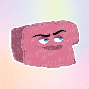 Big Mouth Sticker, Jay’s Pillow Brad, Hand-Drawn Waterproof Vinyl Sticker