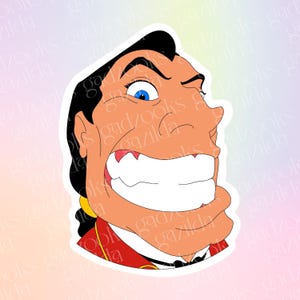 Beauty & the Beast Sticker, Gaston, Hand-Drawn Waterproof Vinyl Sticker