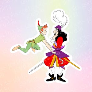 Peter Pan Sticker, Captain Codfish, Hand-Drawn Waterproof Vinyl Sticker
