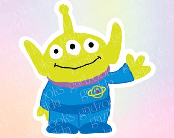 Toy Story Sticker, Little Green Alien Oooohhhhh, Hand-Drawn Waterproof Vinyl Sticker