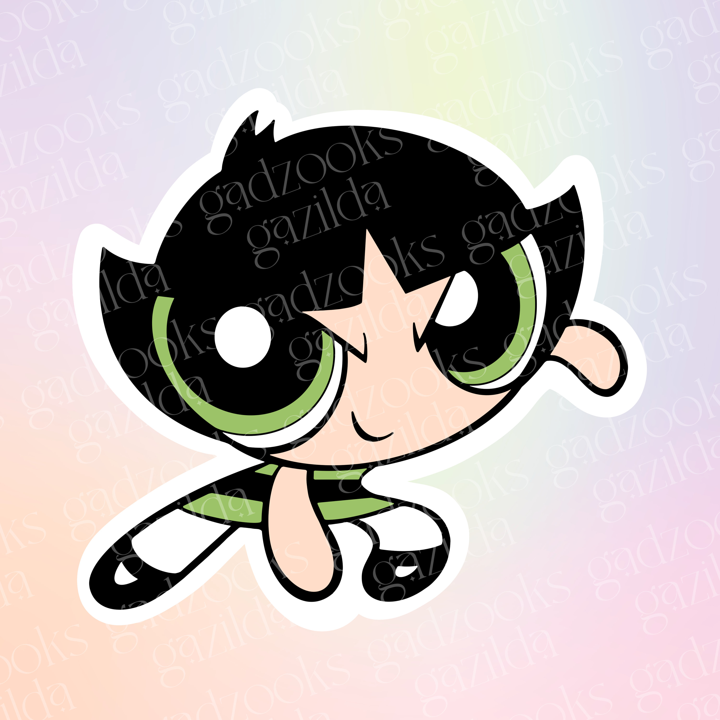 Powerpuff Girls Buttercup Fighting Sticker Waterproof Vinyl