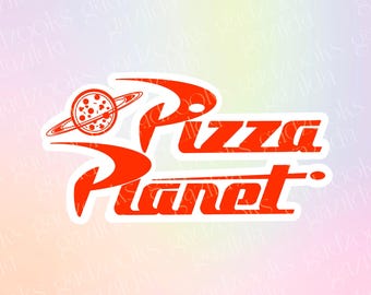 Toy Story Sticker, Pizza Planet Alien Restaurant, Hand-Drawn Waterproof Vinyl Sticker