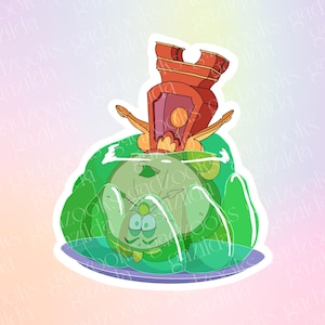 Beauty & the Beast Sticker, Cogsworth Jello, Hand-Drawn Waterproof Vinyl Sticker