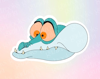 Rescuers Down Under Sticker, Joanna Eggs Lizard, Hand-Drawn Waterproof Vinyl Sticker