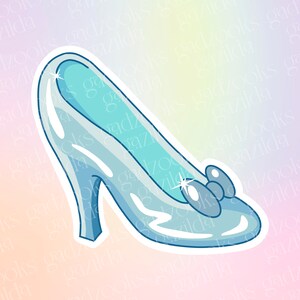 Magic Movie, Cinderella Sticker, Glass Slipper Princess, Hand-Drawn, Waterproof, Unique, Nostalgic, Stocking Stuffer, Gift