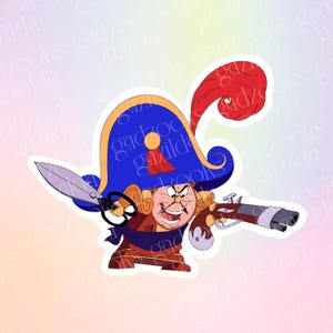 Beauty & Beast Sticker, Cogsworth Napoleon, Hand-Drawn Waterproof Vinyl Sticker