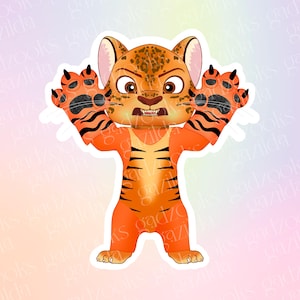 Magic Movie, Zootopia Sticker, Savage Tiger, Hand-Drawn, Waterproof, Unique, Nostalgic, Stocking Stuffer, Gift