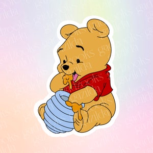 Magic Movie, Winnie the Pooh Sticker, Pooh Baby Honey Pot Bear, Hand-Drawn, Waterproof, Unique, Nostalgic, Stocking Stuffer, Gift