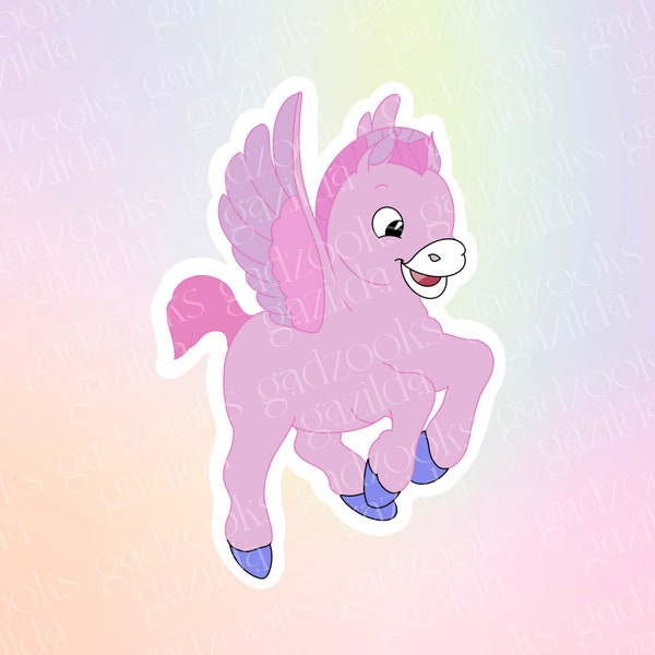 Fantasia, Baby Pegasus Pink Pony Sticker, Waterproof Vinyl Sticker, Portable Art, Water Bottle, Laptop, Stocking Stuffer, Birthday