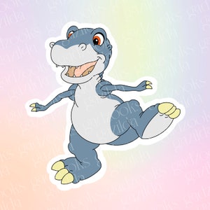 Nostalgic Cartoons, Land Before Time Sticker, Chomper Tyrannosaurus, Hand-Drawn, Waterproof, Unique, Nostalgic, Stocking Stuffer, Gift