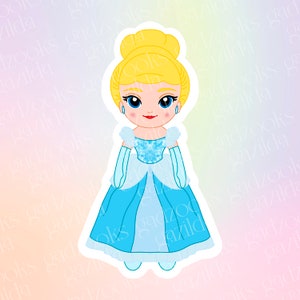 Magic Movie, Cinderella Sticker, Glass Slipper Princess Plush, Hand-Drawn, Waterproof, Unique, Nostalgic, Stocking Stuffer, Gift
