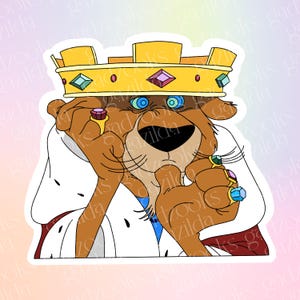 Magic Movie, Robin Hood Sticker, Thumb Sucker Prince John, Hand-Drawn, Waterproof, Unique, Nostalgic, Stocking Stuffer, Gift