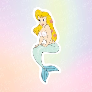Peter Pan Sticker, Mermaid Lagoon Blonde Hair, Hand-Drawn Waterproof Vinyl Sticker