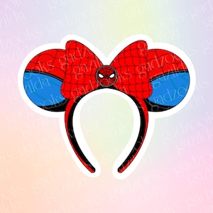 Super Hero Sticker, Spider Man Bow Headband, Hand-Drawn, Waterproof, Unique, Nostalgic, Stocking Stuffer, Gift