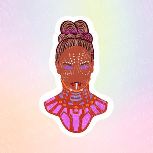 Super Hero Sticker, Black Panther Princess Shuri, Hand-Drawn, Waterproof, Unique, Nostalgic, Stocking Stuffer, Gift