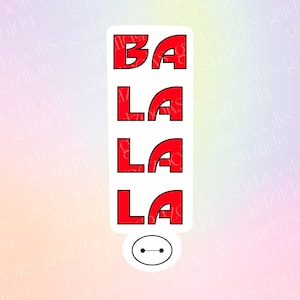Big Hero Six Sticker, Bay Max Fist Bump Ba La La La, Hand-Drawn Waterproof Vinyl Sticker