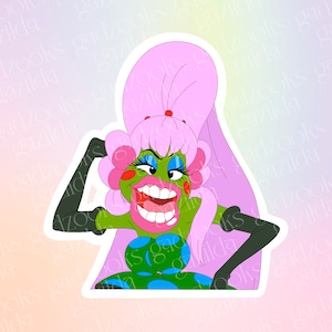 Nostalgic Cartoons, Thumbelina Sticker, Singers de Espania Mama Toad, Hand-Drawn, Waterproof, Unique, Nostalgic, Stocking Stuffer, Gift