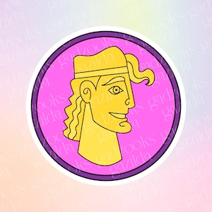 Magic Movie, Hercules Sticker, Hercules Air-Herc Shoe Coin, Hand-Drawn, Waterproof, Unique, Nostalgic, Stocking Stuffer, Gift