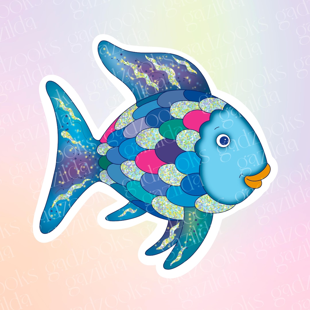 Retro Fish Sticker Nostalgic Stickers, Rainbow Fish, Hand-drawn Waterproof Vinyl Sticker ...
