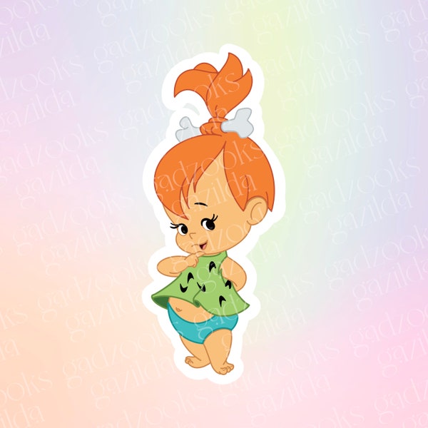 Flintstones Pebbles Baby Sticker, Waterproof Vinyl Sticker, Portable Art, Water Bottle, Laptop, Stocking Stuffer, Birthday Gift