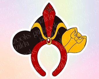Aladdin Sticker, Jafar Sultan Cobra Headband, Hand-Drawn Water Resistant Vinyl Sticker