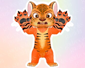 Zootopia Sticker, Savage Tiger, Hand-Drawn Waterproof Vinyl Sticker